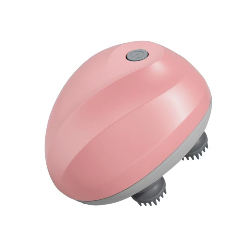 (Pink) Electric Scalp & Pet Massager - Portable Rechargeable with 5 Modes, 8 Detachable Heads, 96 Nodes, IPX7 Waterproof