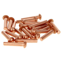 M4 Round Head Copper Full Rivets, 50Pcs 4x12mm for Electrical Applications