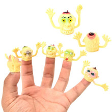 6 piezas de títeres de dedo de monstruos 2,5 cm x 6-7 cm Amarillo