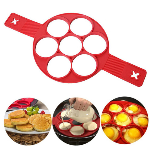 7 Holes Silicone Pancake Mold Egg Ring Nonstick Kitchen Baking Tool 1