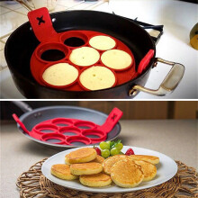7 Holes Silicone Pancake Mold Egg Ring Nonstick Kitchen Baking Tool
