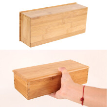 Bamboo Cutlery Storage Box 27x11x6.6cm, Wooden Tableware & Cosmetics Organizer