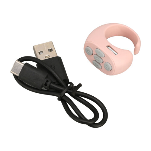 Smart Ring Controller Pink Bluetooth 5.3 for TikTok and E-Books