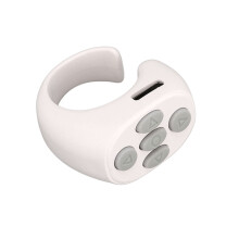 Wireless Smart Ring Bluetooth 5.3 Remote for Tik Tok & Reading White