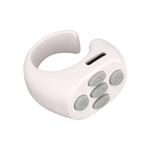 Wireless Smart Ring Bluetooth 5.3 Remote for Tik Tok & Reading White