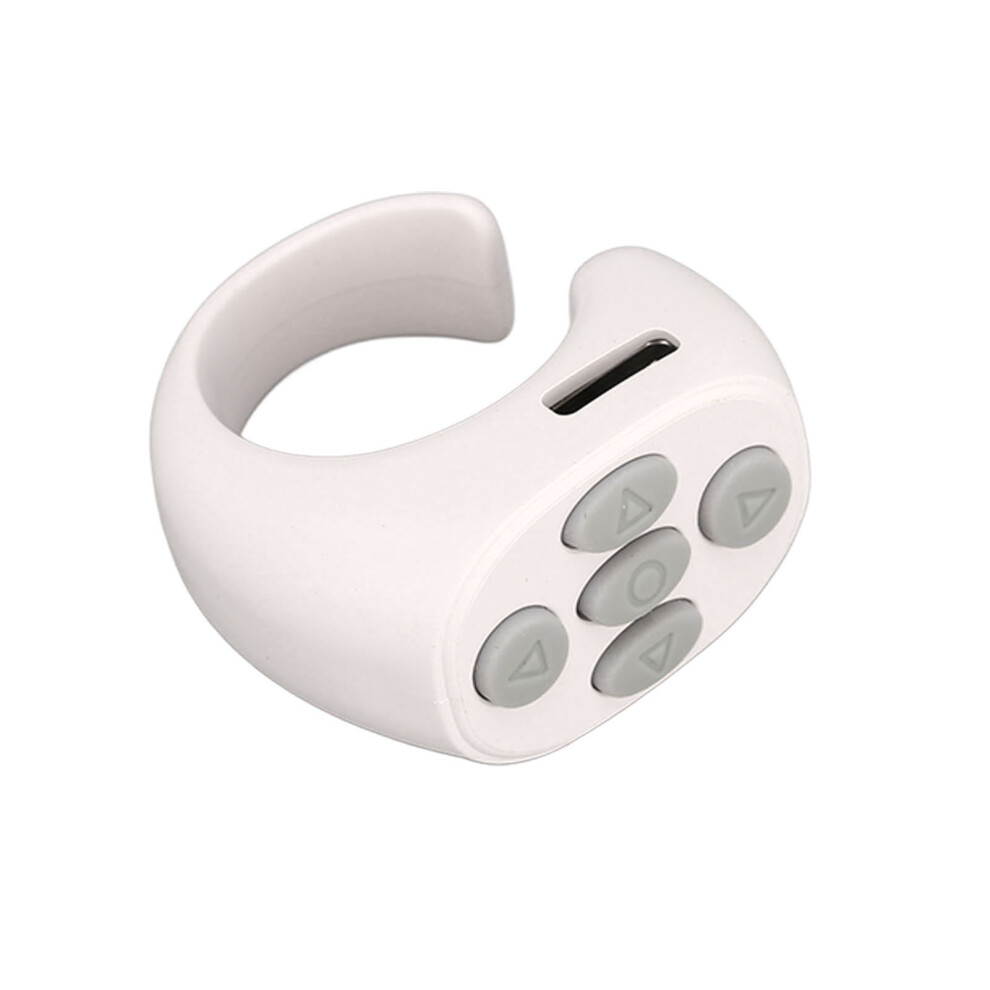 Wireless Smart Ring Bluetooth 5.3 Remote For Tik Tok & Reading White 8761373938476