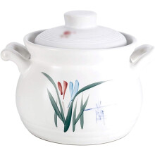 Soup Pot Round Ceramic Casserole Dual Handle Chinese Style 3200ml Multifunctional Saucepan