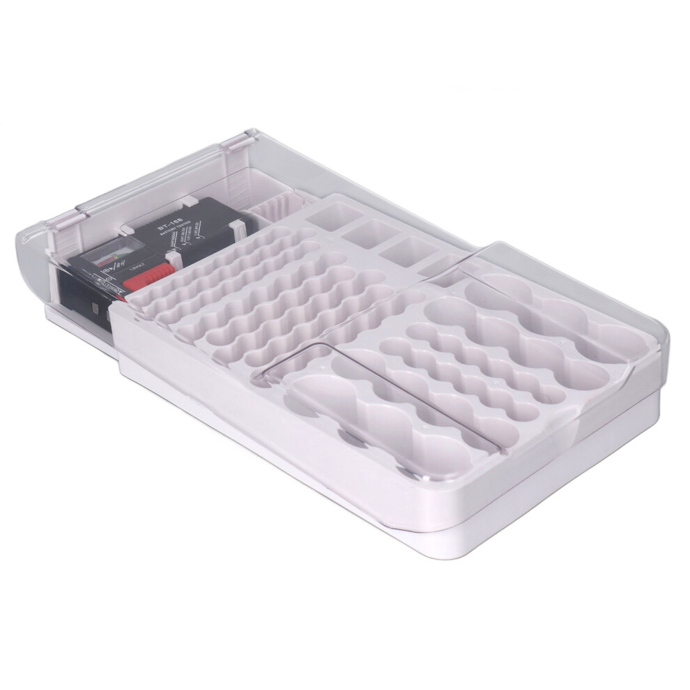 Battery Organizer Storage Case With Tester Battery Storage Box For Wall Or Drawer Adjustable Multisize Battery Storage Box Holds Up To 114 Batteries 9340258712401