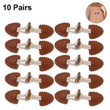 (As show, Brown) Leather Sew-On Toggles with Resin Horn Button compatible with 10 pairs Buckle coat belt buckle coat