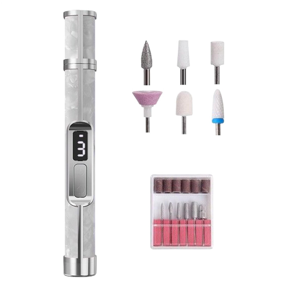 Nail Filer Electric 3Speed Rechargeable Nail Drill Kit For Thick Toenails And Callus Removal Men Women Silver Gray