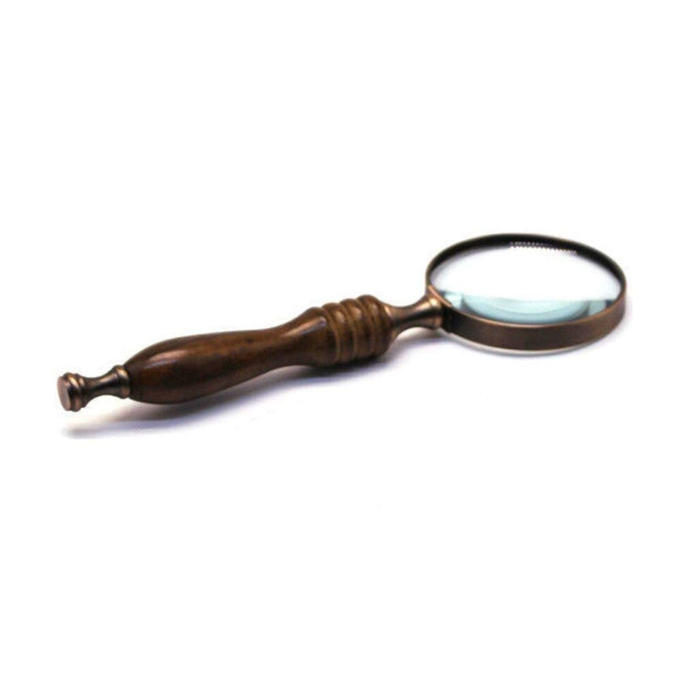 Black Magnifying Glass Read And Ebony Handle Nostalgic Retro 8X Times Reading Metal Handheld Optical Glass Lens