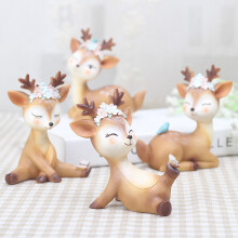 Cute Resin Deer Cake Topper for Wedding Xmas Party Decor, 1 Pc