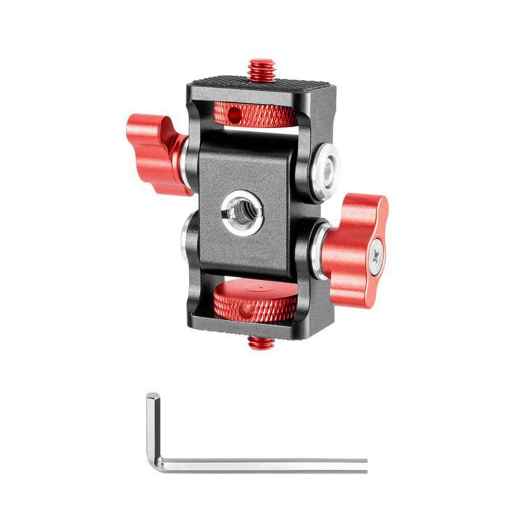 Two Head Camera Mount Snail Gimbals Multipurpose With 1/420 And 3/816 Base Threads For Tripod Compatibility Red 9382693962546