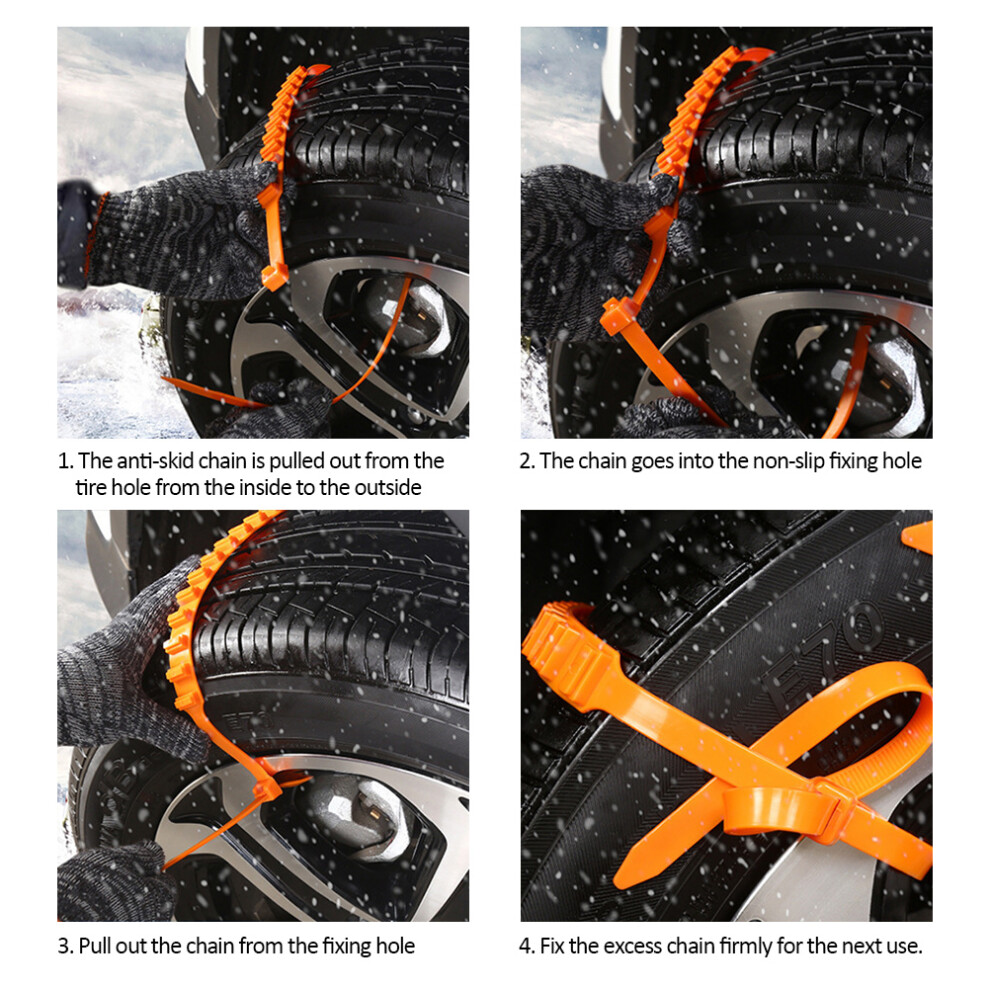 20Pcs Nylon Emergency Snow & Mud Tire Chains For Suv 14-24 Inch 8761373941995