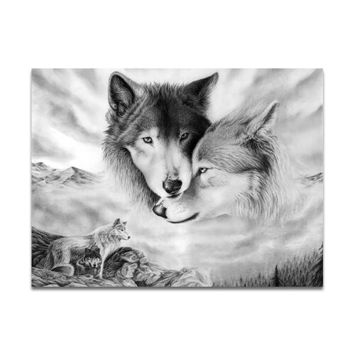 Rahmenloses Wolf-Leinwandbild 40x60cm / 30x40cm 1