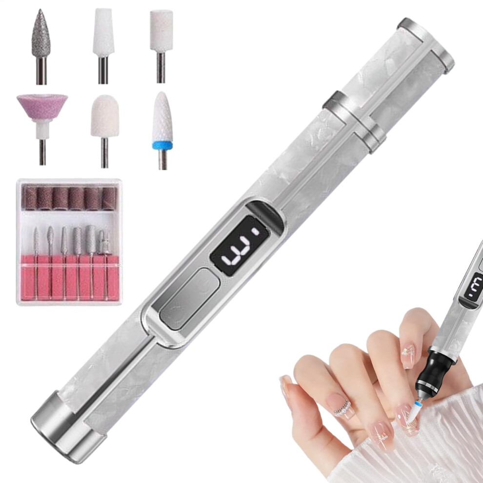 Electric Nail File 3 Speed Rechargeable Callus Grinder Thick Toenail File Home Salon Travel Pedicure Tool Silver Gray