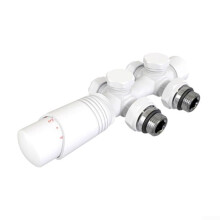 Adjustable temperature brass thermostat valve for efficient heating solutions (white)