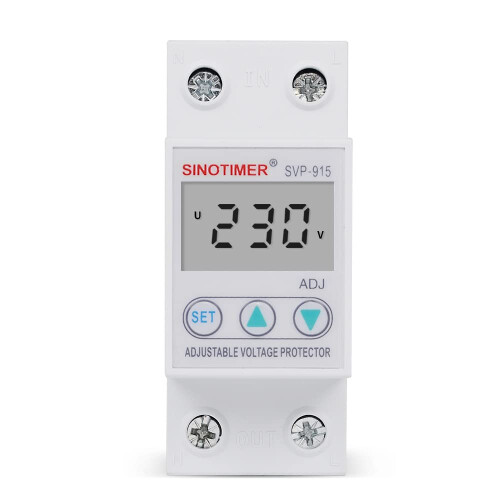 AC230V Single Phase LCD Digital Adjustable Voltage Protector Auto Reconnect Surge Protection Voltage Relay (40A/63A/80A)
