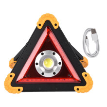 Red LED Triangle Warning Stop Sign, Multifunction Car Breakdown Emergency Safety Light with High Degree of Visibility Portable Foldable Warning Device