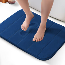 KEPLIN Memory Foam Bath Mat, Highly Absorbent, Non-Slip, 50x60cm, Navy Blue