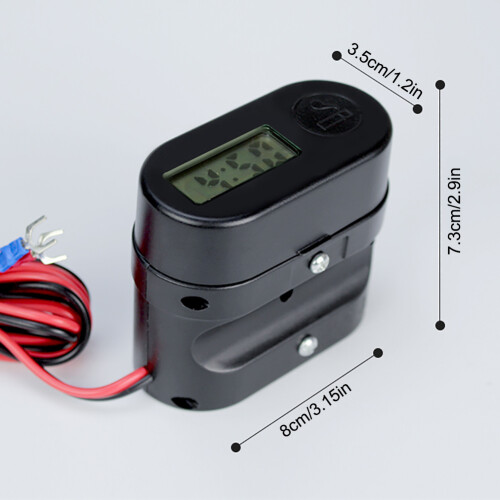 12V/24V Motorcycle Lighter Socket with Dual USB Charging & Voltage/Time Display 1
