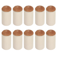 10Pcs Brown Billiard Cue Tip Covers Nylon PU Leather 13MM