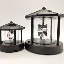 Solar LED Lighthouse Beacon Lamp Rotating Outdoor Waterproof Garden Light