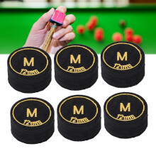 6 Stück 12mm PU Pool Billard Que Tips Leichtgewicht Schwarz Ersatz