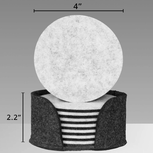 8Pcs Round Felt Coasters 10cm Heat Resistant Absorbent Table Sets