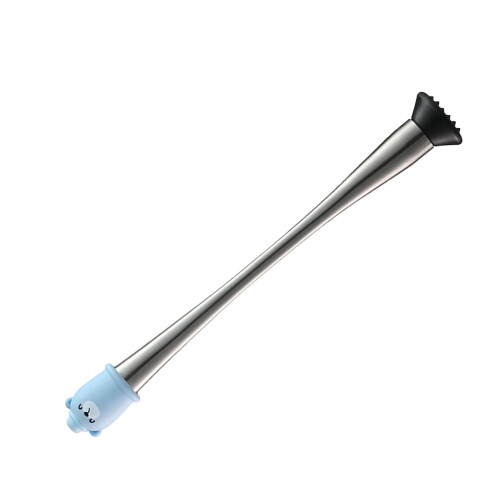 Professioneller Edelstahl-Muddler 30 cm mit blauer Silikon-Griff 2