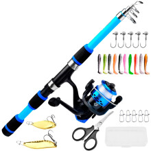 Kids Fishing Pole, Portable Telescopic Fishing Poles Reusable Rod Combo Toys For Playing Swimming Activity