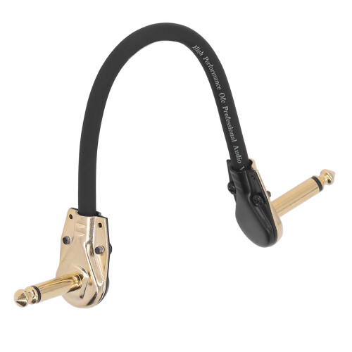 Guitar Patch Cable 5.9in Right Angle Flat End Noise Reduction Effect Pedal Cord