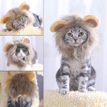 Adjustable Plush Mane Wig for Cat & Small Dog – S/M/L Sizes