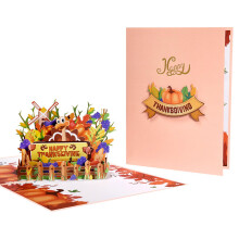 Thanksgiving Greeting Card with Realistic 3D Turkey Pop Up Design for Holiday, Wedding and Year