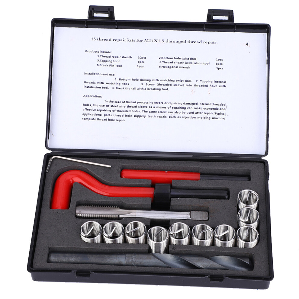 15-Teiliges Gewindeeinsã¤Tze-Sortiment-Kit Fã¼R 7661675117610