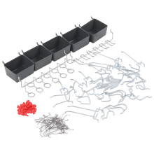 114 Pcs Heavy Duty Alloy Pegboard Hooks Assortment Kit, Silver Storage Organizer