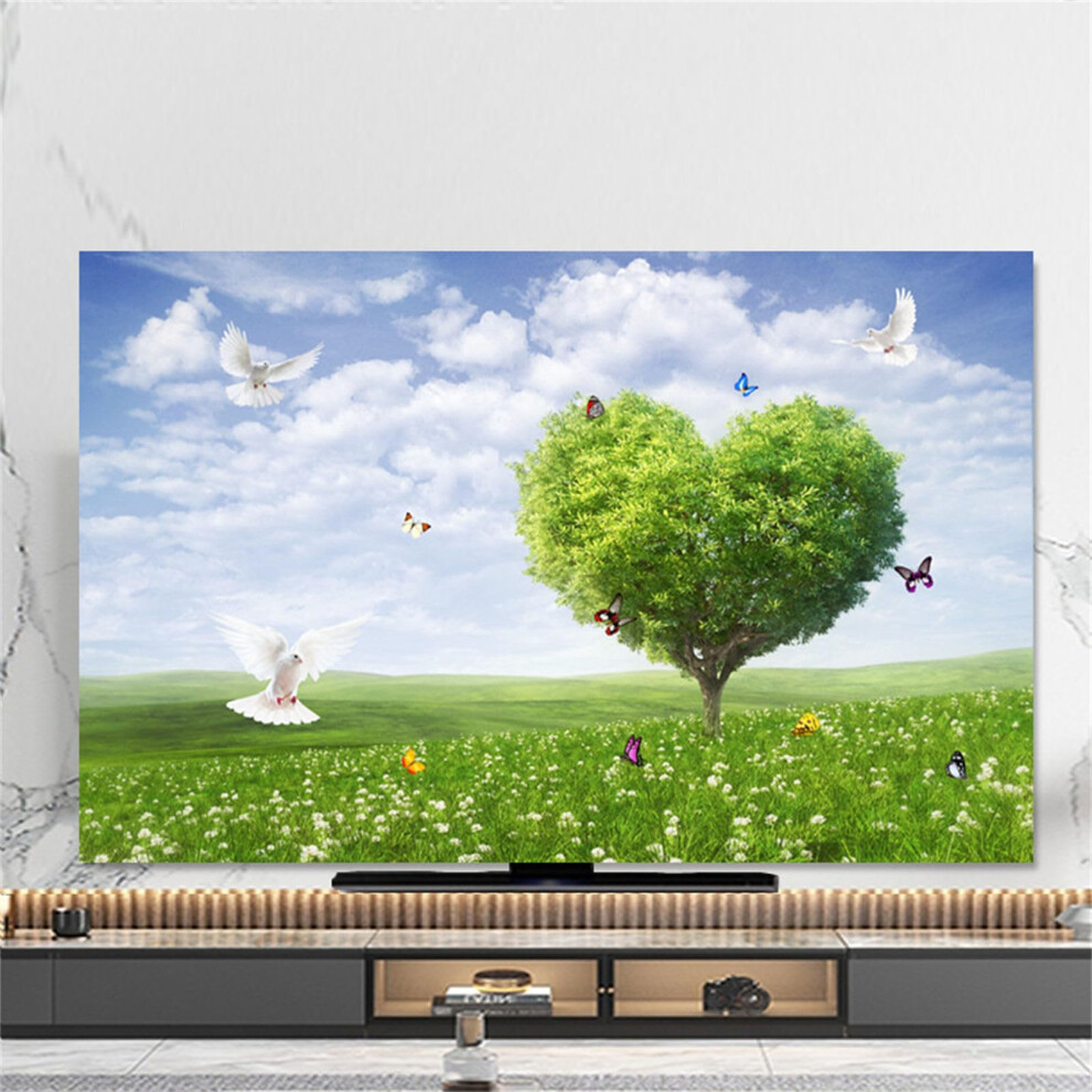 Tv Dust Cover 4952 Inch Screen Protector With Butterfly Design, Breathable Fabric, Easy Install 9382693964212