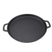 Pancake Flat Cast Iron Frying Pan for Uniform Heating, Anti Stick Skillet for Kitchen, 35cm