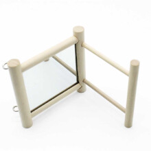Papageienstante mit Spiegel aus Holz – Langlebig und sicher, Vogelsitz für Papageien Accessories