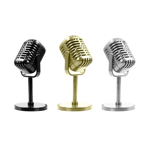 Accessoires de Microphone Vintage légers, modèle rétro, décor-or 1