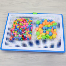 296 Stück bunte Pilznägel Puzzle-Set für Kinder, 27,5 x 18 cm