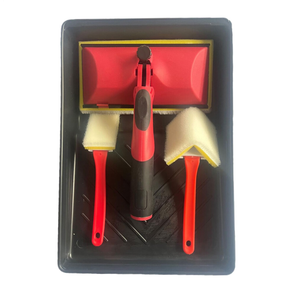 Paint Trimmer Edger Tool Paint Pad Applicator, Edge Brush And Triangle Brush Compatible, Tray Included, For Wall Edges 9382693964915