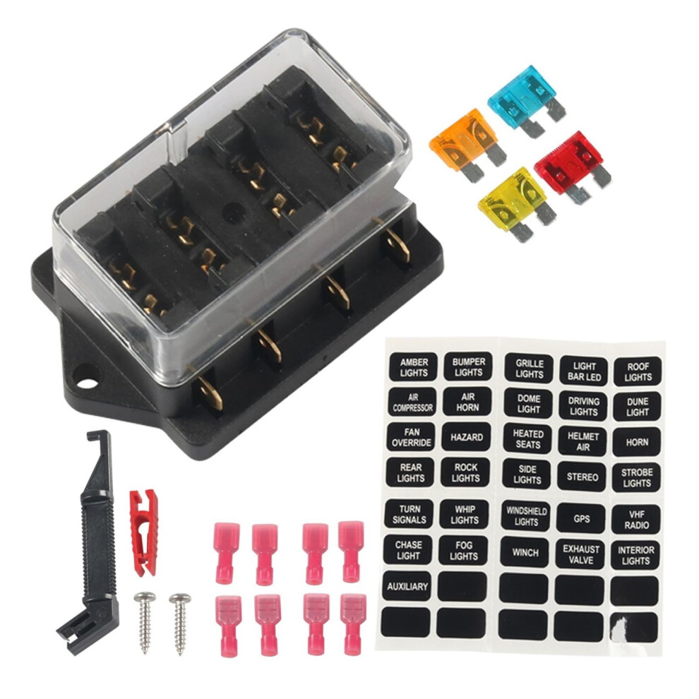 12V32v Automotive Fuse Block With Circuit Overload Protection For Marine Boat 412 Way 9347817265194