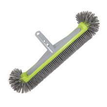 Heavy Duty Swimming Pool Cleaning Brush with EZ Clips, 45 Angled Nylon Bristles for Walls, Steps and Corners