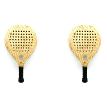 2X POWERTI Wooden Paddle Racket Beach Tennis Racket Tennis Racquets for Men Women Outdoor Fun Training Accessories