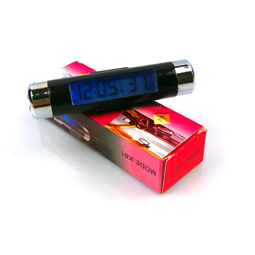 Bauchförmige LCD-Auto-Uhr Thermometer Luftventilclip 82x18mm 2