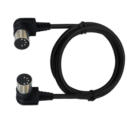 Double 90 Degree Right Angled MIDI Cable DIN Plug Socket-1m