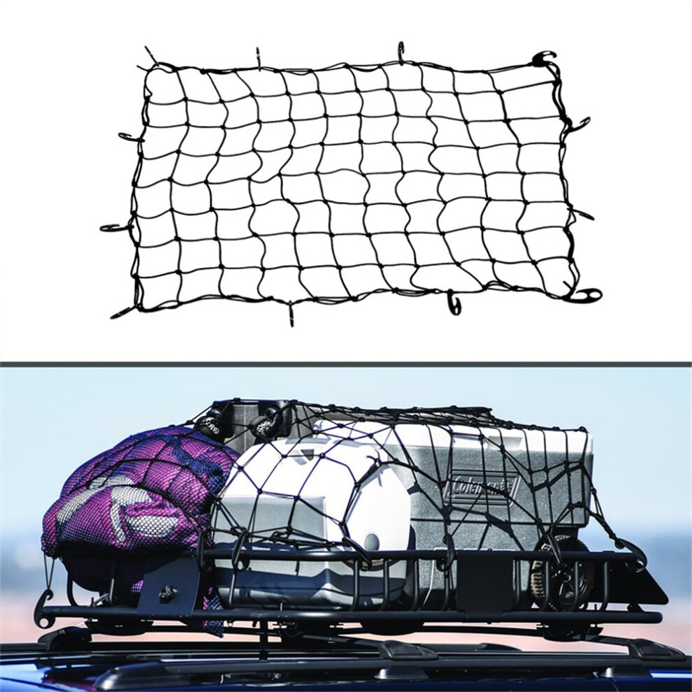 Luggage Organizer Roof Cargo Net - Elastic Rubber With 4 Hooks 6921373967537