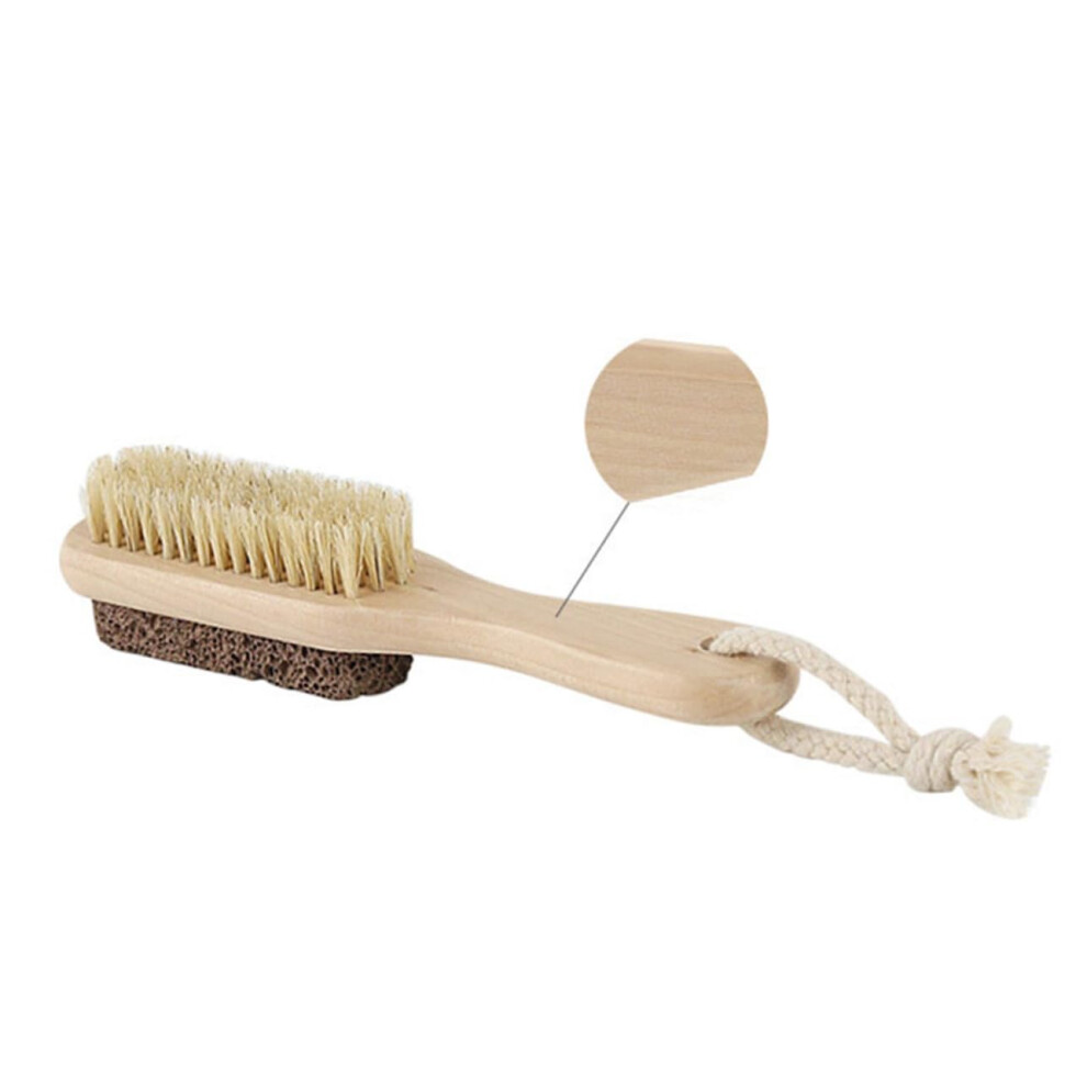 DoubleSided Volcanic Stone Pedicure File With Boar Bristle Brush Ergonomic Design For Home Spa Foot Care Callus Exfoliation