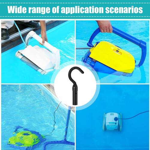 Pool Cleaner Pole Hook Set, Durable PP Robotic Pool Cleaner Accessories, Easy Telescopic Pole Attachment 1